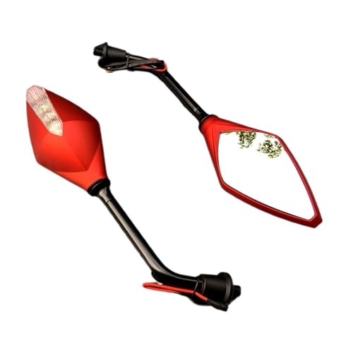 Rétroviseurs moto colorés 10mm avec clignotants intégrés et miroir convexe pour vélo électrique