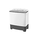 BANGSON Compact Portable Washing Machine, 17.6 Lbs Portable 11 Lbs Small Twin Tub Washer and 6.6 Lbs Spin Cycle for Camping, Dorms, College Apartments, RV, Rooms, Black