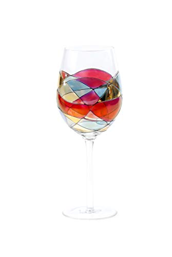 ANTONI BARCELONA Grands verres à vin, lot de 1 (29 oz) - Soufflé à la main, verre à vin rouge peint, cadeaux pour femmes, anniversaires, anniversaires et mariages - 1 unité