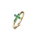 Daesar Anillo Mujer Oro 18 Kilates Cruz Esmeralda Verde 0.23ct Talla 21
