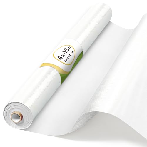 Sadoup 4ft x 15ft White Bulletin Board Fabric Roll Non-Woven Bulletin Board Paper Self-Healing & Tear-Resistant Reusable Bulletin Board Background for Classroom Decor Office & Home DIY Crafts