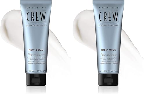 American Crew - Fiber Cream, Crema de Peinado para Hombre, Moldea el Pelo, Aporta Textura, Cuerpo y Flexibilidad, Aumenta el Brillo, Acabado Natural, de Fijación Media - 100 ml (Paquete de 2)