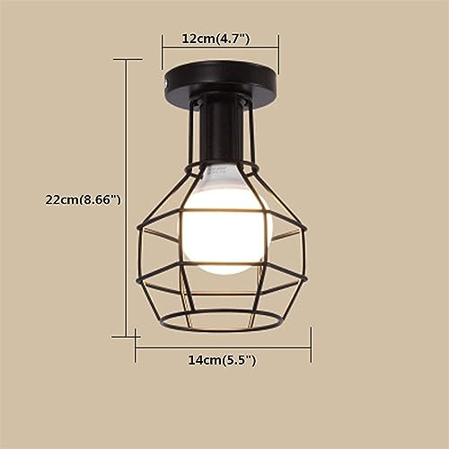 Lámpara de techo pasillo negra de estilo industrial para sala de estar 3