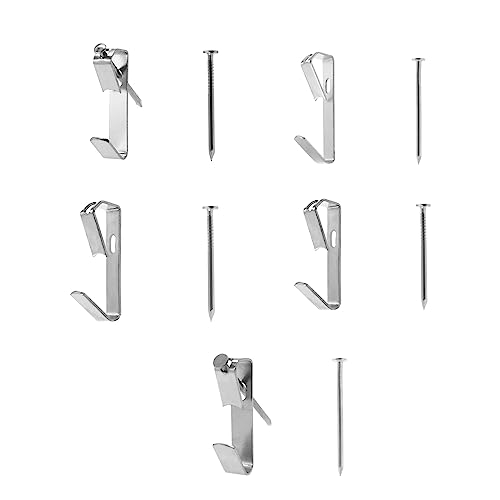 Image of 60 Pieces Picture Hanging Kit with Screws,SAFYY Picture Hooks for Hanging Pictures,Wall Painting Hanging Hooks Picture Frame Hooks for Wall Mounting(Silver 10LB*15,20LB*10,30LB*25,50LB*8,100LB*2)