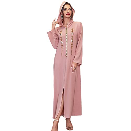 Robe longue ample pudique rose pour éviter la chaleur avec style