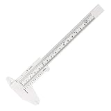 NIYANGLE 6pcs Mini Plastic Scale Set, Metric Sliding Pocket Gauge Measuring Tool, White and Black, Portable Precision Mini Measuring Tool for Industrial and Scientific Use