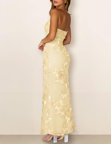 Image of MEROKEETY Women's Summer Floral Wedding Guest Cocktail Maxi Dress