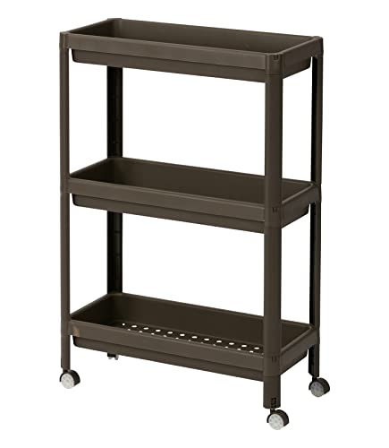 武田コーポレーション【ワゴン・キャスター付きワゴン・収納棚】ブラウン 約50×22×74cm ワゴン3段ブラウン 81364BR レギュラー