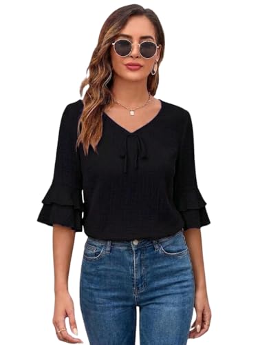 Image of TOPLOT Women's Top | Stylish Shirt Design | Comfortable Western Top| Easy Movement Structure | Trendy Look Styling | Versatile Perfect for Casual & Everyday Fashion (5231)