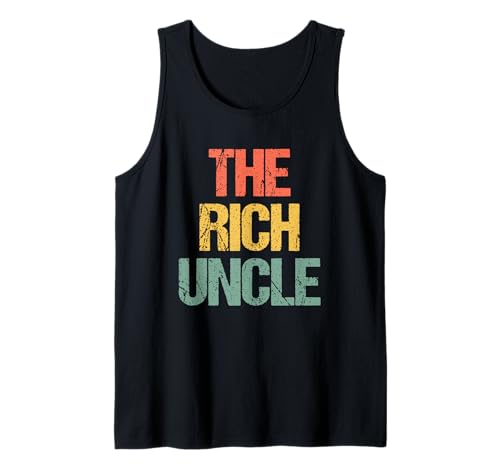 Hombre The Rich Uncle - Retro Funny Sarcástico Novedad Uncle Camiseta sin Mangas