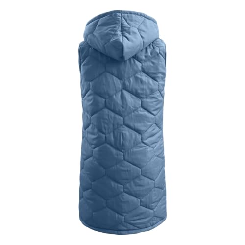 Houjibfa Long Puffer Vest Women Winter Hooded Sleeveless Coat With Pockets - image 5