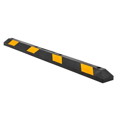 Guardian 6′ Rubber Parking Curb with Mounting Holes Hi-Vis Yellow UV-Resistant for Parking Lots