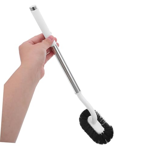 Brosse de toilette golf blanche avec support élégant à rayures - 5
