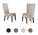 Serta | Relaxed Fit Smooth Suede Furniture Slipcover for Dining Room Chair, Short Skirt (Ivory)