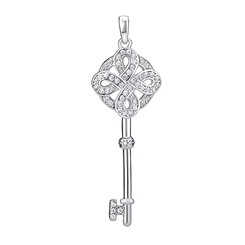 SILVEGO JJJHP0547 – Pendentif Femme - Argent 925/1000 - Clé avec Zircones Claires