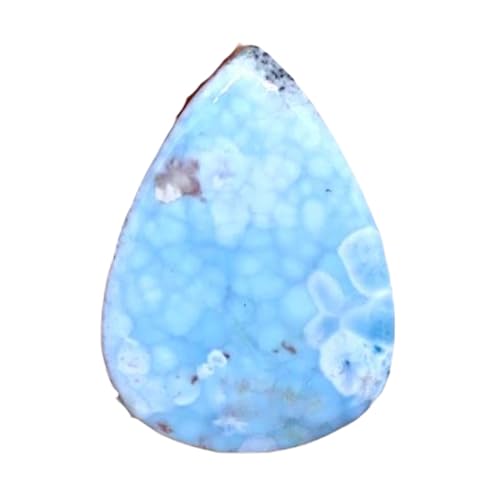 Gemme larimar en cabochon poire pour création collier bague et DIY