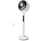 Levoit Standing Fan for Bedroom, CirculAir 120° Oscillating, Quiet 20dB, 9 Speeds, 4 Modes, DC Motor, 2 in 1 Pedestal & Tabletop, 82ft, Remote Control, Sensor, 9H Timer, 908CFM Ultra-High Airflow