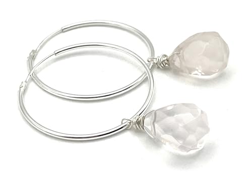 Boucles d'oreilles quartz rose et améthyste : des créoles 30 mm pour illuminer vos tenues d'été