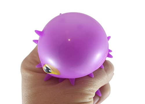 Set Of 3 Puffer Fish Puffer Ball - Small Novelty Toy - Party Favors - Air Filled Sensory Fidget Toys (Random Colors) #TOP4
