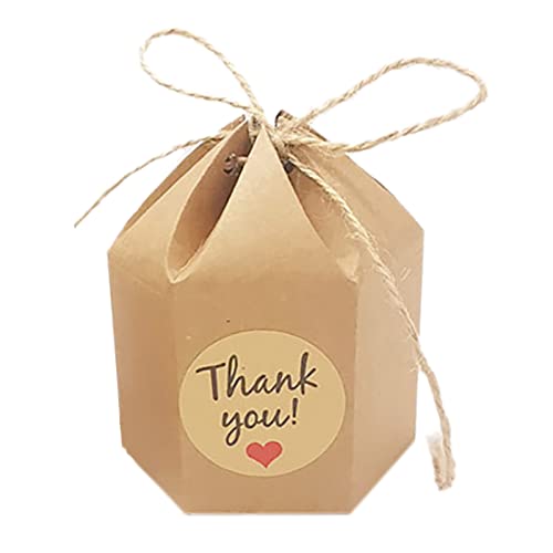 50 Piezas de Cajas de Dulces Pequeños Velas Hexagonales Exquisitas Caja de Paquete de Cajas de Velas para Baby Shower Baby Baby Shower (Papel de envoltura)