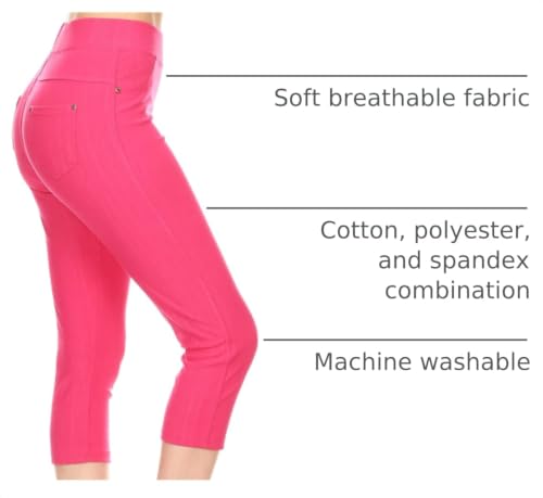 Image of Leggings Depot Women's Cotton Blend Stretch Pull-on Jeggings Casual Pants with Pockets (Available in Plus Size)