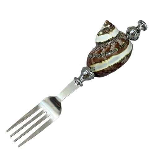 Cuchara de concha, cuchara de concha,Cucharas para mezclar en forma de concha con mango de concha natural - Cucharillas de té vintage de acero inoxidable para café, capuchino, y