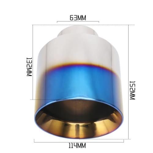Colas de escape de acero inoxidable negro de 114 mm con acabado premium para coche 5