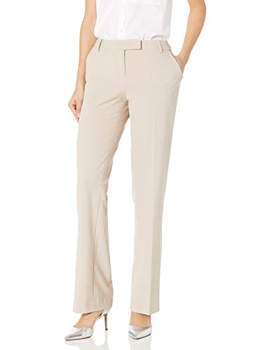 Calvin Klein Women's Slim Fit Dress Pant (Standard and Plus), Latte, 10
