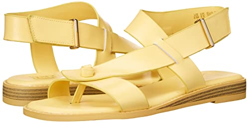 Franco Sarto Womens Glenni Ankle Strap Flat Sandals, Canary, 6.5 #TOP7