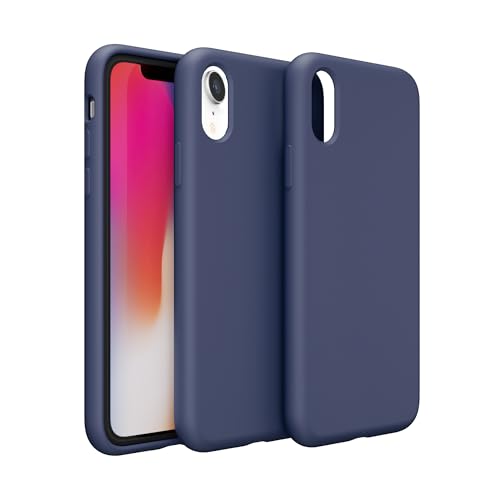 PinLiSheng Designed for iPhone XR Case,Premium Liquid Silicone with [Soft Anti-Scratch Microfiber Lining] Shockproof Slim Protective Phone Case for Men Women,Blue