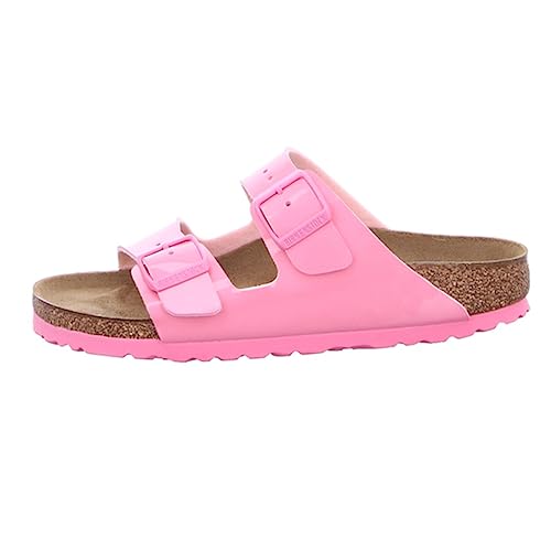 Image of Birkenstock Arizona SFB Mules /Clogs Women Gold Mules Shoes, Candy Pink, 7 US