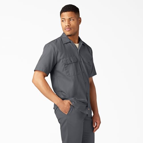 Image of Dickies Men's Short Sleeve Work Shirt - Durable Twill Button Down Shirts for Men, Lightweight Uniform for Daily Wear