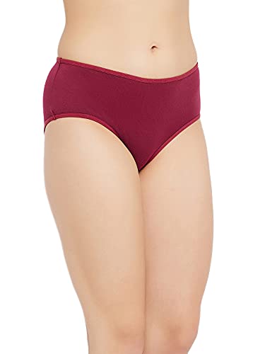 Image of Clovia Women's Cotton Mid Waist Kitty Print Hipster Panty in Red