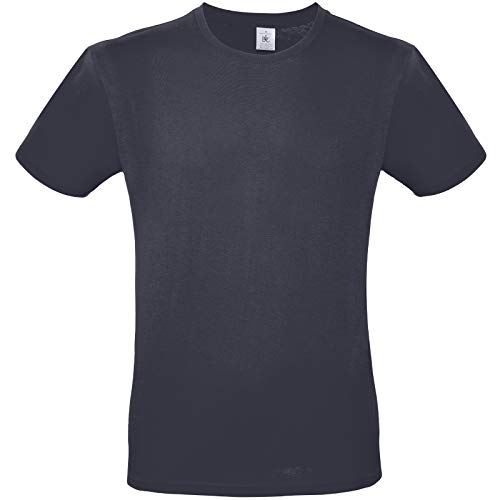 B&C Collection #E150 TU01T - Mens Plain Cotton T-Shirt Lightweight Straight Fit - Armada (M)