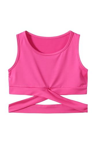 Image of Girls 6 Piece Skirt Sets Crop Tank Top Tennis Skater Skirts Clothing Set 4-12 Years