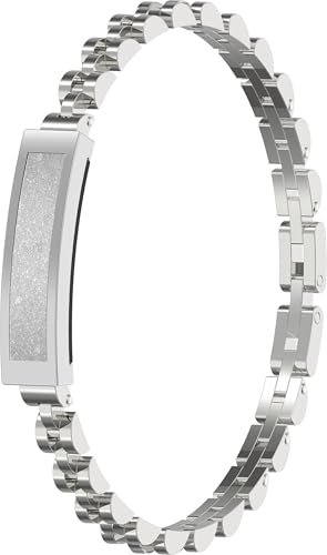 findtime Pulsera inteligente para mujer sin pantalla, podómetro, pulsera para mujer, joyas de oro rosa, plata, estrecha, monitor de frecuencia cardíaca, monitor de sueño, SpO2, pulsera de fitness con