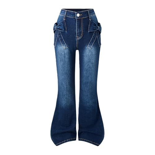 Pantalones de mezclilla sueltos en conjunto juvenil de cintura alta