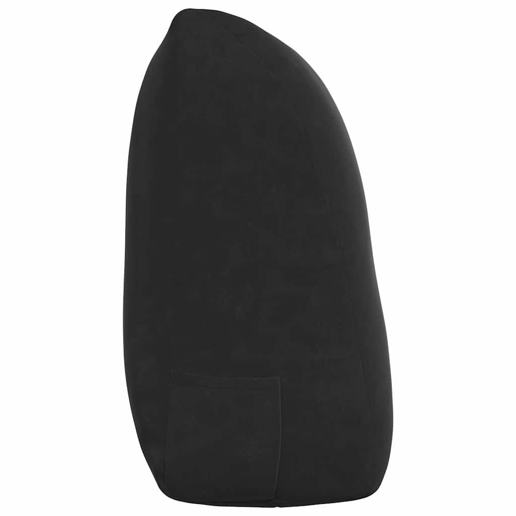Rückenkissen Schwarz Samt 120 x 24 x 50 cm mit Polyesterfüllung ergonomisch abnehmbar rutschfest für Büro Sofa Bett Reisekissen vielseitig und weich stützend atmungsaktiv