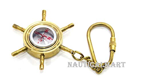 Brújula en llavero rueda de barco NauticalMart miniatura 4