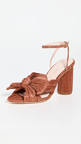 Loeffler Randall Women's Camellia Pleated Bow Heel With Ankle Strap, Terracotta, Orange, 6.5 Medium Us #TOP1