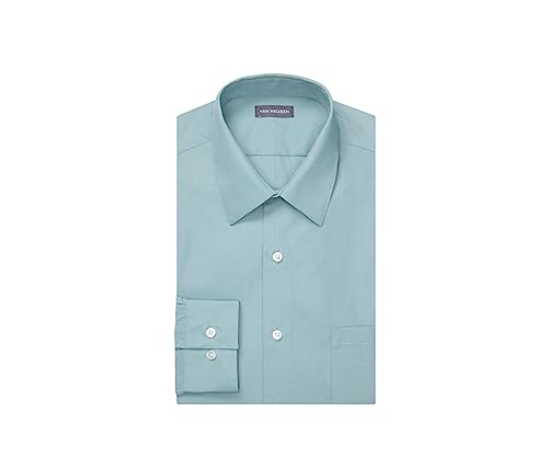 Van Heusen Men's Dress Shirt Fitted Poplin Solid Dress Shirt
