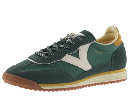 victoria Saturno Nylon Low-Top Trainers & Color & Split Leather Pieces & Serrated Sole 1158101 for Women Verde 41