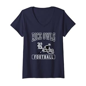 Rice University Owls Football Helmet V-Neck T-Shirt