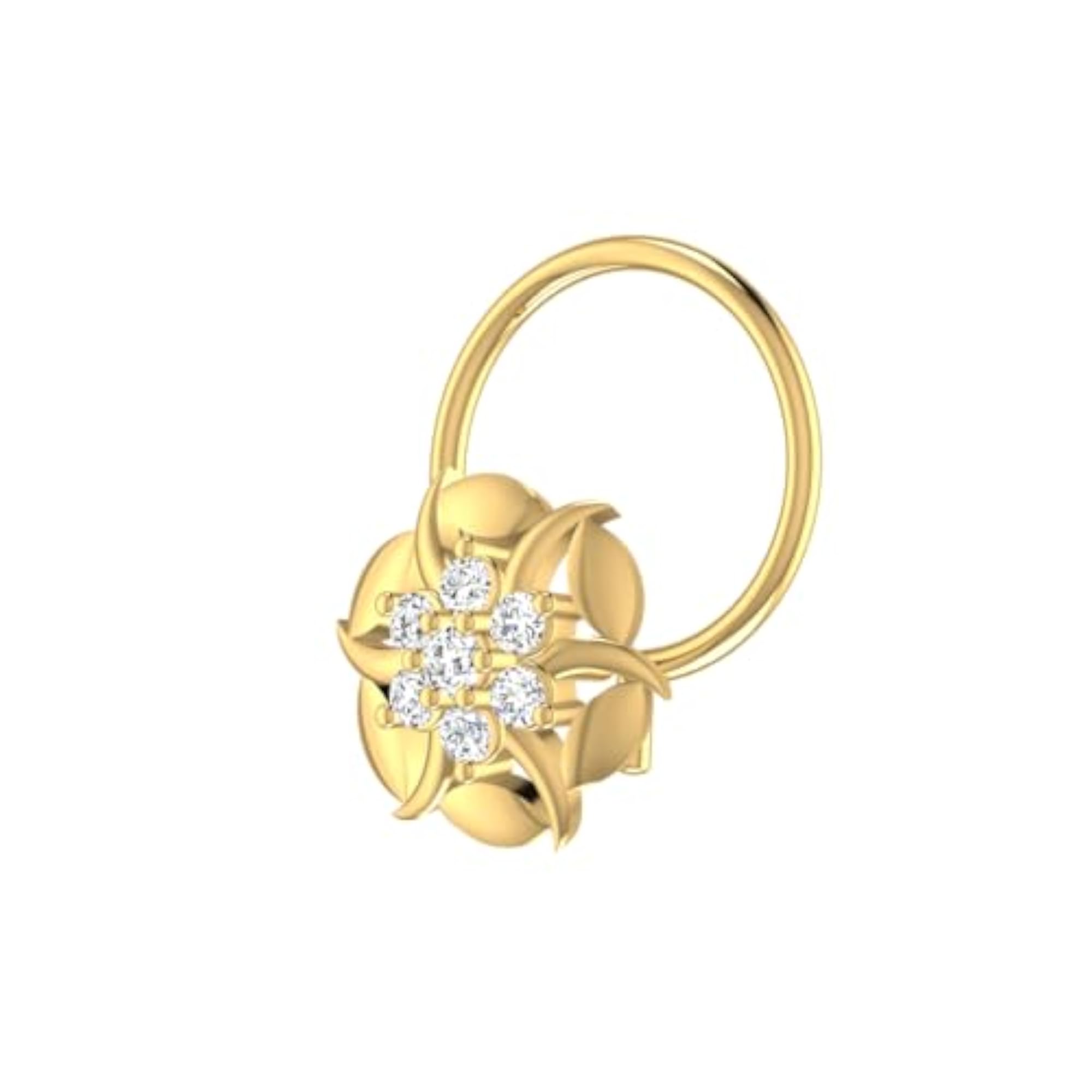 Women's 14Kt Yellow Gold Stud Nosering, Modern