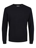 Jersey de punto JACK & JONES Jersey de Punto Jjebasic para Hombre con Cuello Redondo Noos Pls, Negro, 3XL