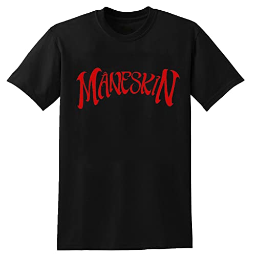 Maneskin T-Shirt Casual Hip Hop Cotton Maneskin Merch Tee Male Unisex T-Shirt Black M Cover