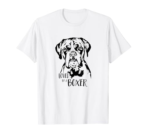 Loved by a Boxer Dog saying dog design dog mom T-Shirt