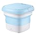 YWSZJ Mini Machine à Laver Pliante Portable pour Chaussettes de sous-vêtements laveuse et sécheuse de stérilisation Semi-Automatique Nettoyeur à ultrasons pour la Maison (Color : Blue)