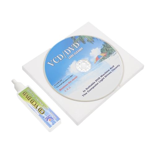 Veemoon Kit Pulizia Dischi Cd Dvd Vcd con Disco Detergente Set Manutenzione per Cd in Materiale Resistente e Rimuove Polvere e per Audio Chiaro e Prestazioni Ottimali