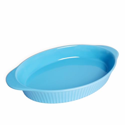 LEETOYI Porcelain 9x13 Large Oval Au Gratin Pans,Baking Dish for Servings, Bakeware with Double...